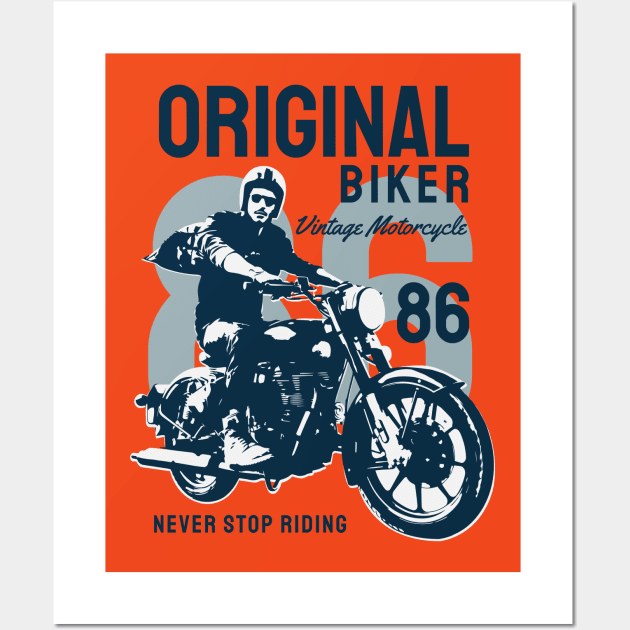 Original biker authentic vintage roller road hustle adventure Wall Art by SpaceWiz95